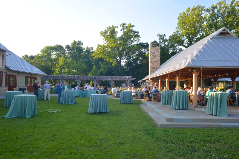 Photo by Jim Moffett
 - The pavilion and arbor outside of the Lenfest Center set up for an event at ChesLen Preserve.
