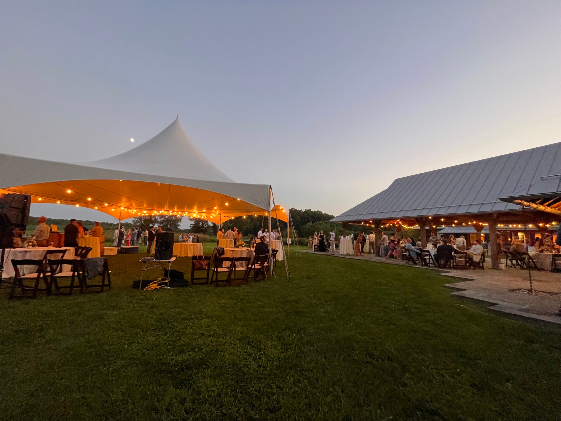 Photo by Tianna Godsey
 - The pavilion and a tent set up outside for an event at the Lenfest Center at ChesLen Preserve.
