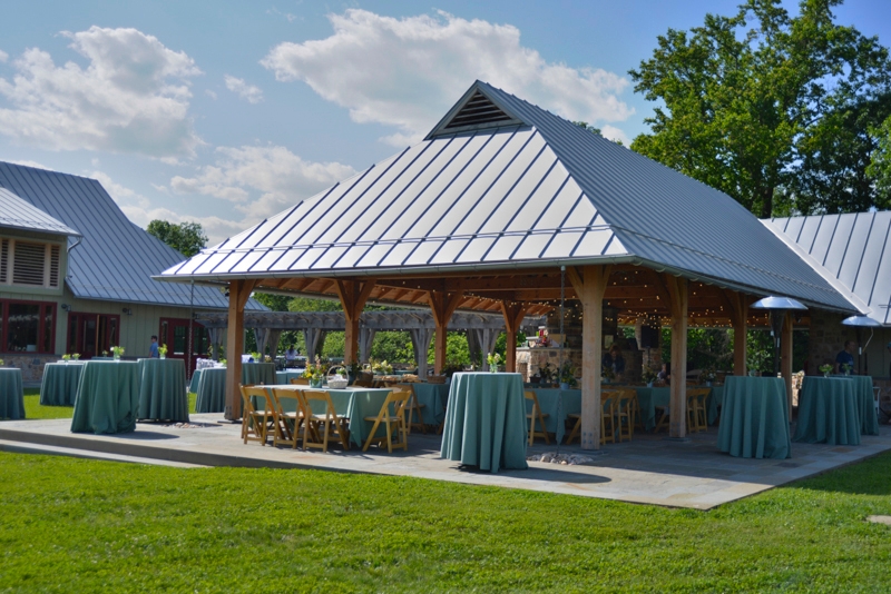 Photo by Jim Moffett
 - The pavilion set up for an event at the Lenfest Center at ChesLen Preserve.
