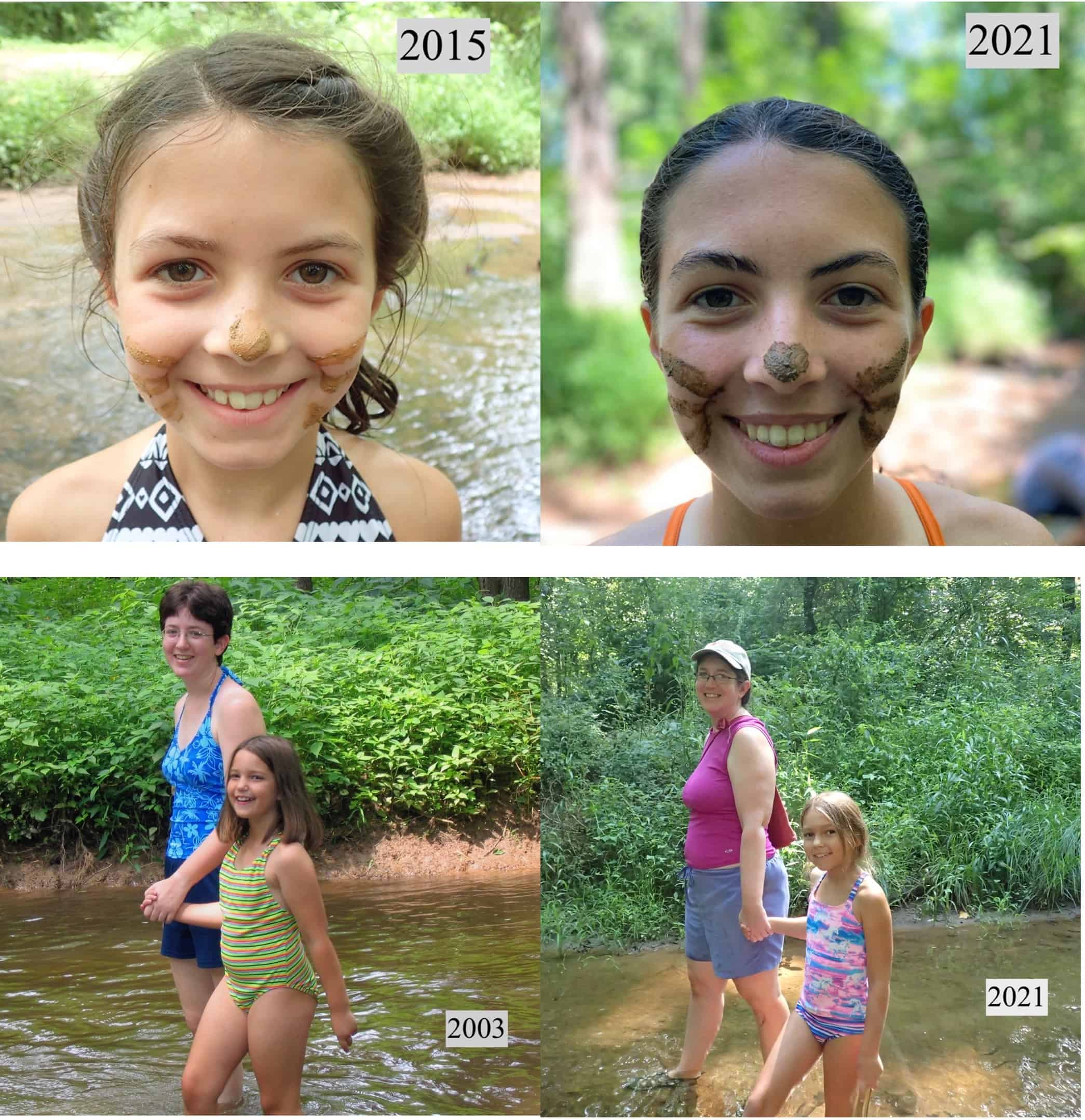 Then and now pictures of camp kids and counselors