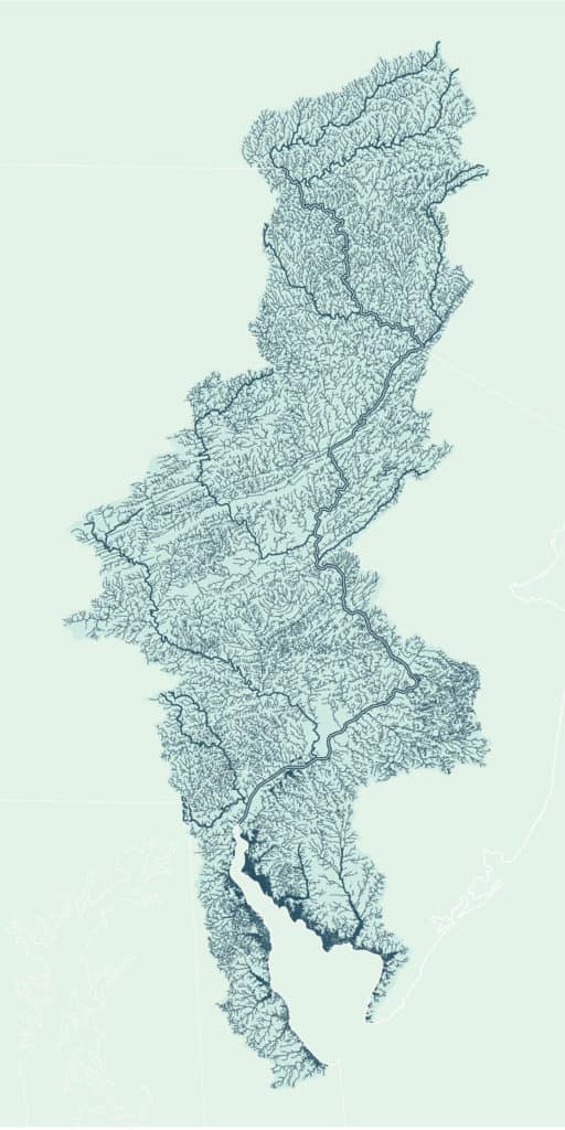 drawing / map of Delaware River watershed