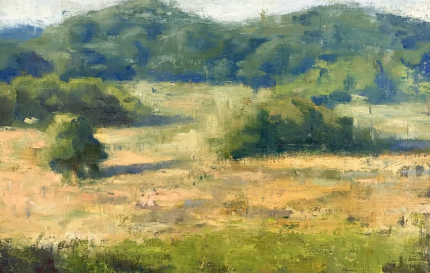 painting of a valley forge meadow