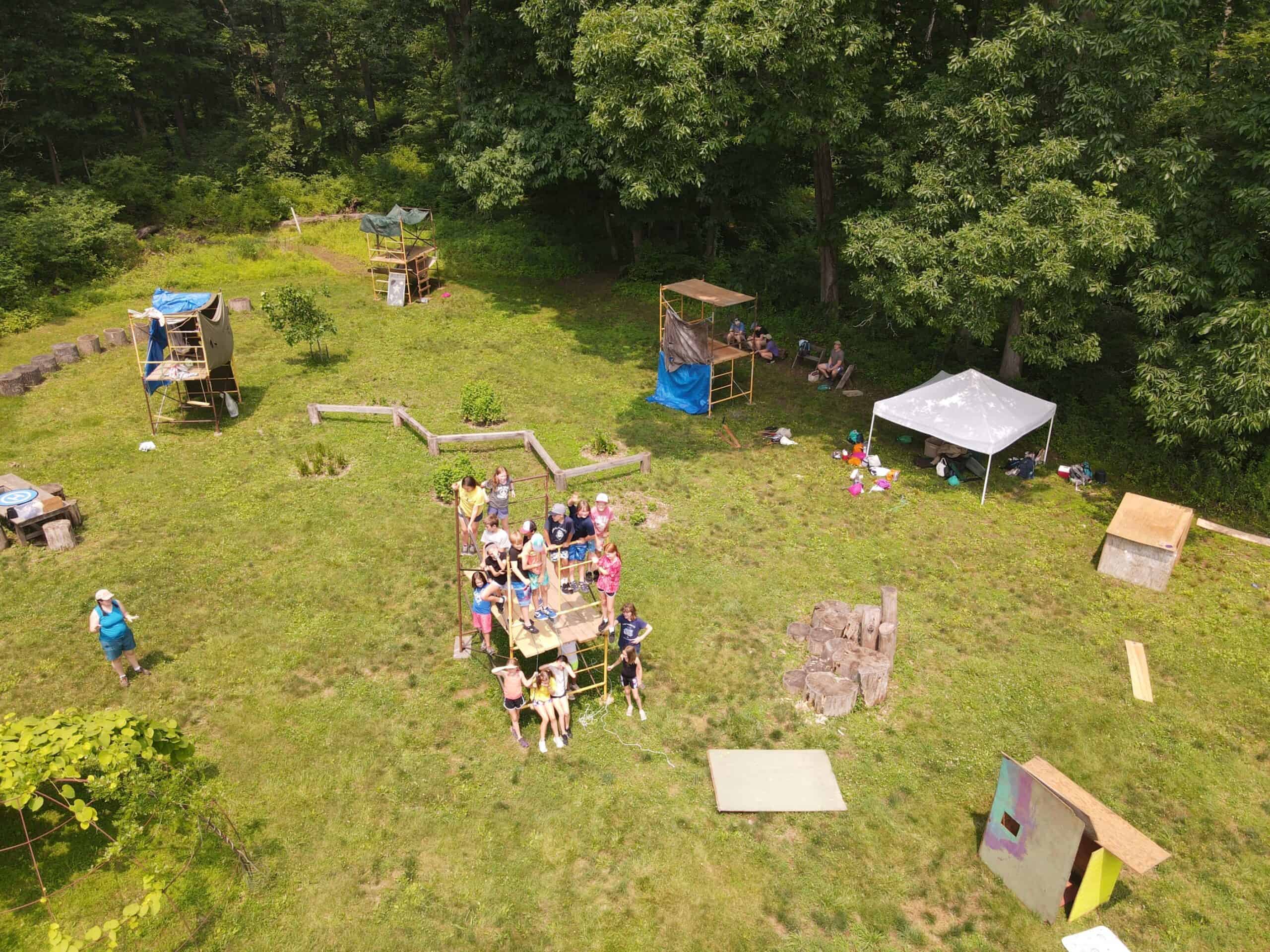Crow's Nest camp kids in the natural play area