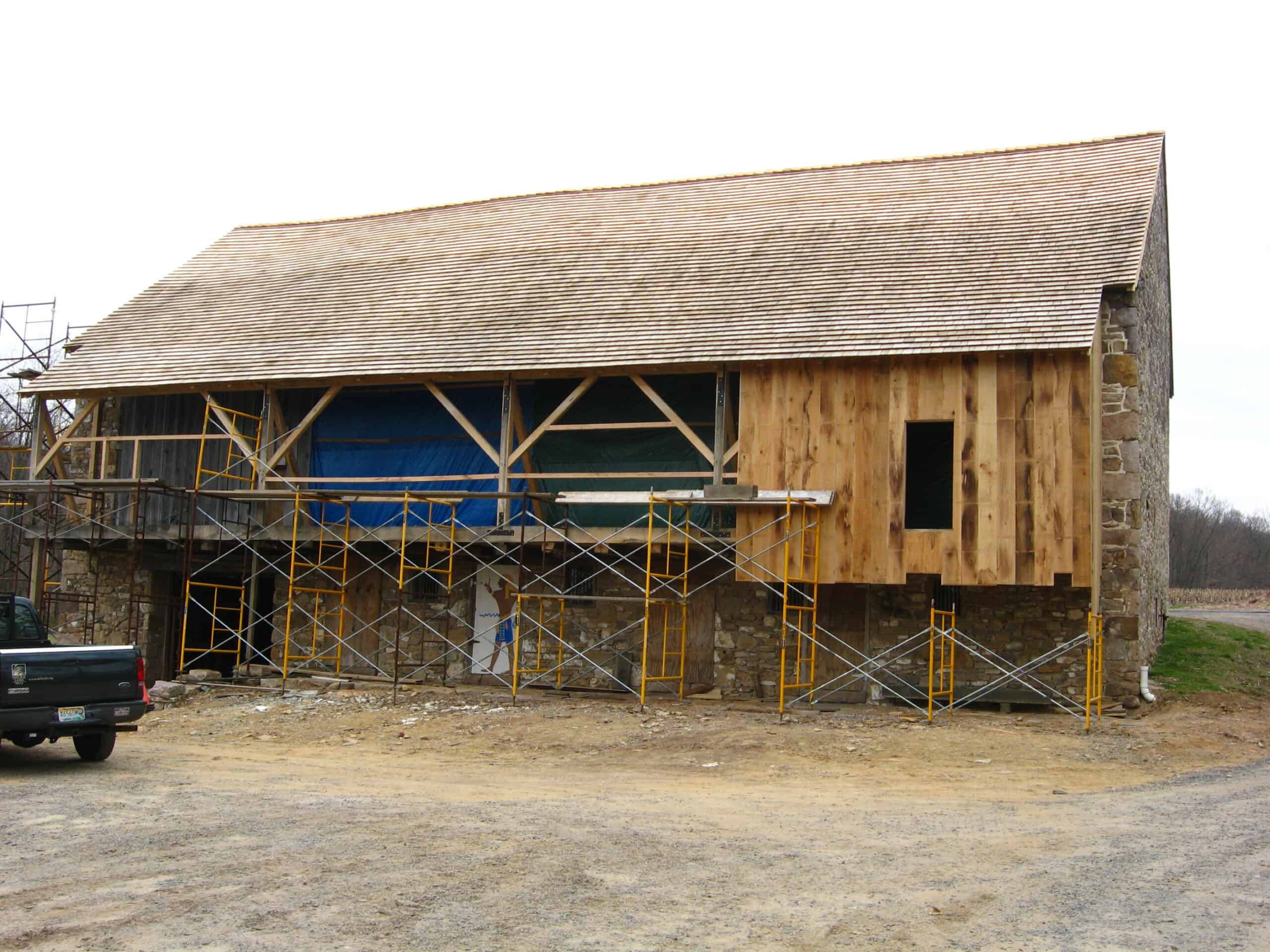 Barn renovations at Crow's Nest Preserve.